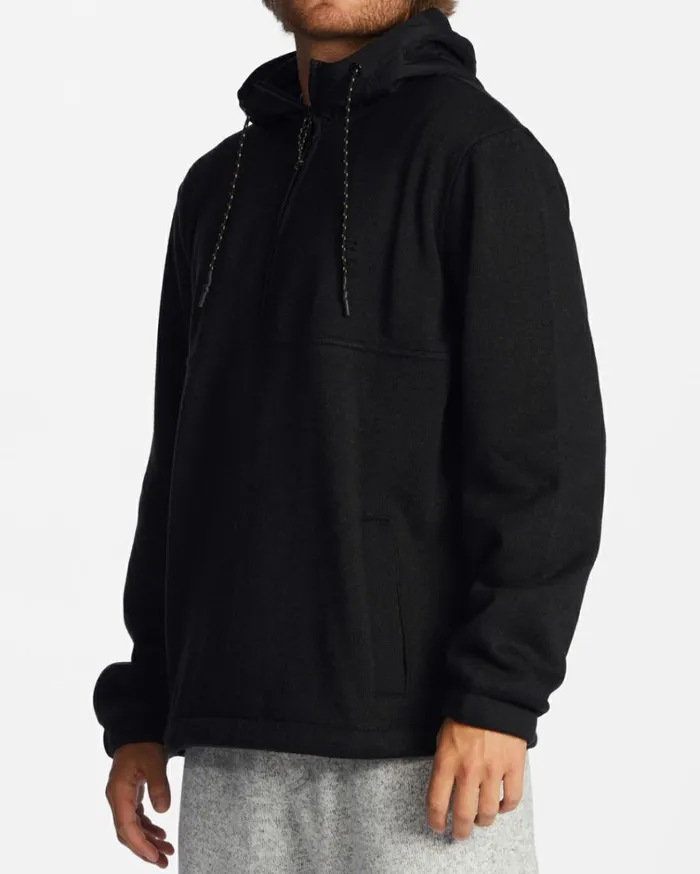 ADiv Boundary Hooded HalfZip Pullover Black Heather Men Billabong Hoodies and Fleece