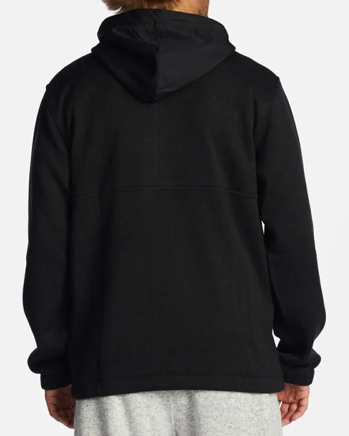 ADiv Boundary Hooded HalfZip Pullover Black Heather Men Billabong Hoodies and Fleece