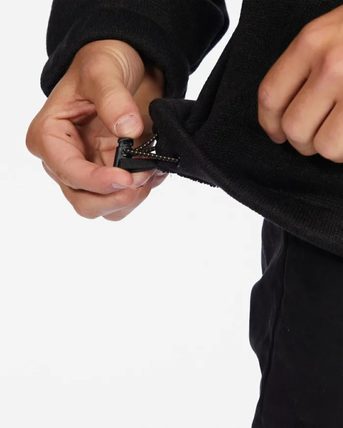 ADiv Boundary Hooded HalfZip Pullover Black Heather Men Billabong Hoodies and Fleece