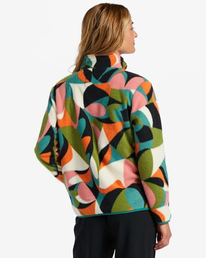 ADiv Boundary Mock 3 HalfZip Pullover Sweatshirt Pink Coral Women Billabong Sweatshirts and Fleece