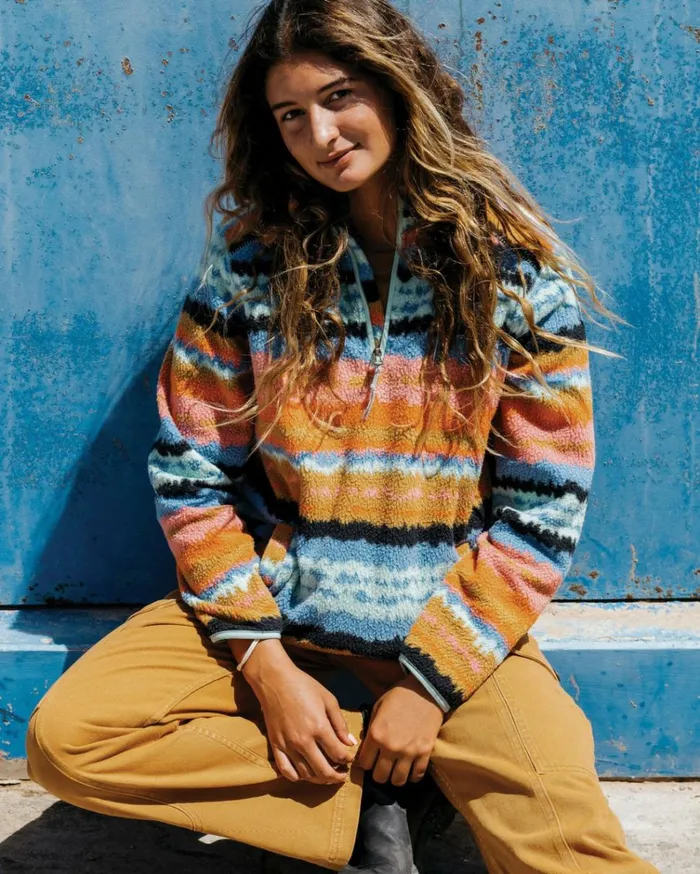 ADiv Boundary Mock 3 HalfZip Pullover Sweatshirt Shallow Sea Women Billabong Sweatshirts and Fleece