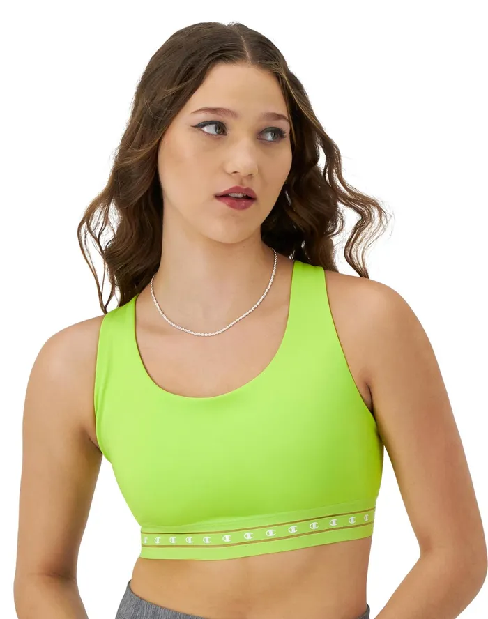 Absolute Sports Bra C Logo Limeade Women Champion Sports Bras and Bralettes