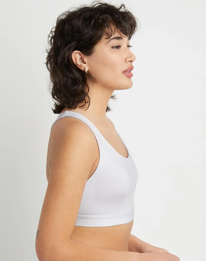 Absolute Strappy Sports Bra C Logo White Women Champion Sports Bras and Bralettes