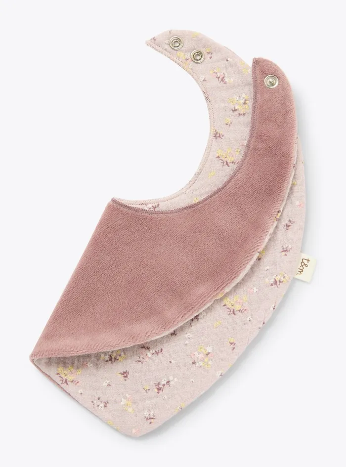 Accessories Baby 036 Il Gufo Organic Cotton Gauze And Upcycled Chenille Bib