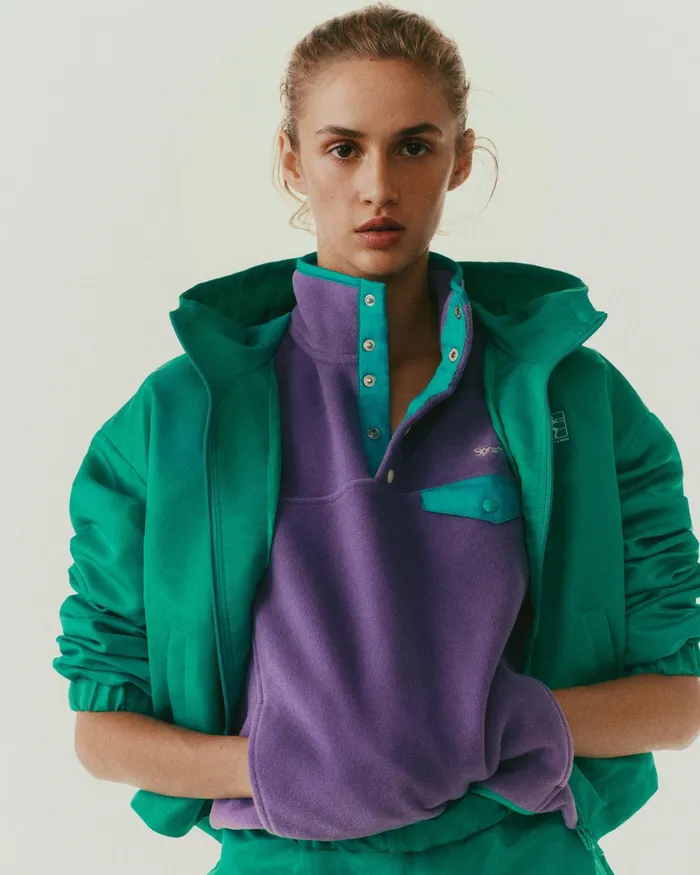 Activewear Women Sporty and Rich Running Woman Nylon Windbreaker 8211 Spring GreenWhite
