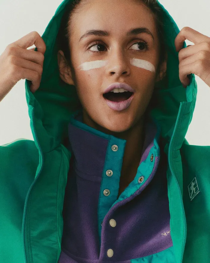 Activewear Women Sporty and Rich Running Woman Nylon Windbreaker 8211 Spring GreenWhite