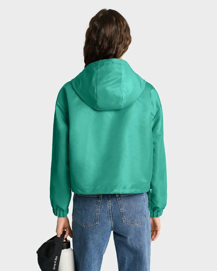 Activewear Women Sporty and Rich Running Woman Nylon Windbreaker 8211 Spring GreenWhite