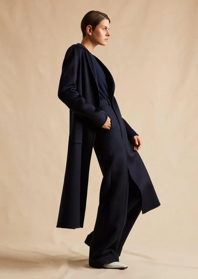 Adam Lippes Abrigo Vanessa De Cashmere Zibelina Armada Womens Coats and Jackets