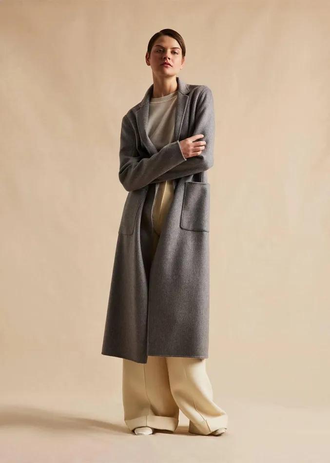 Adam Lippes Abrigo Vanessa De Cashmere Zibelina Cuero Gris Womens Coats and Jackets