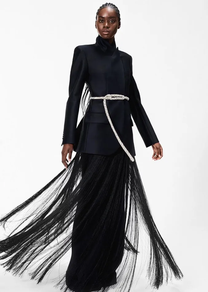 Adam Lippes Artemis Belt Black Fringe Womens Accessories