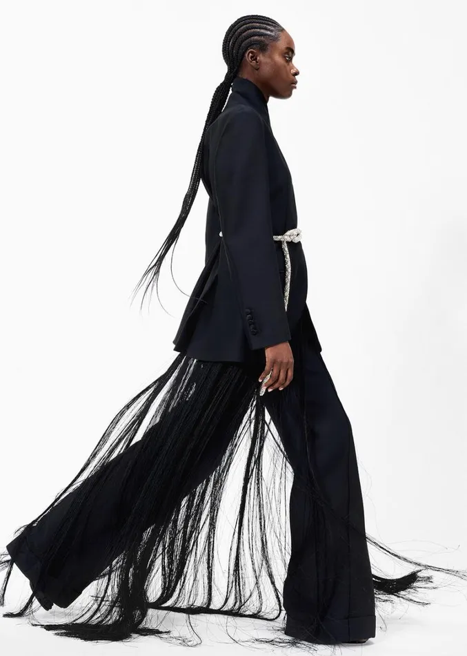 Adam Lippes Artemis Belt Black Fringe Womens Accessories