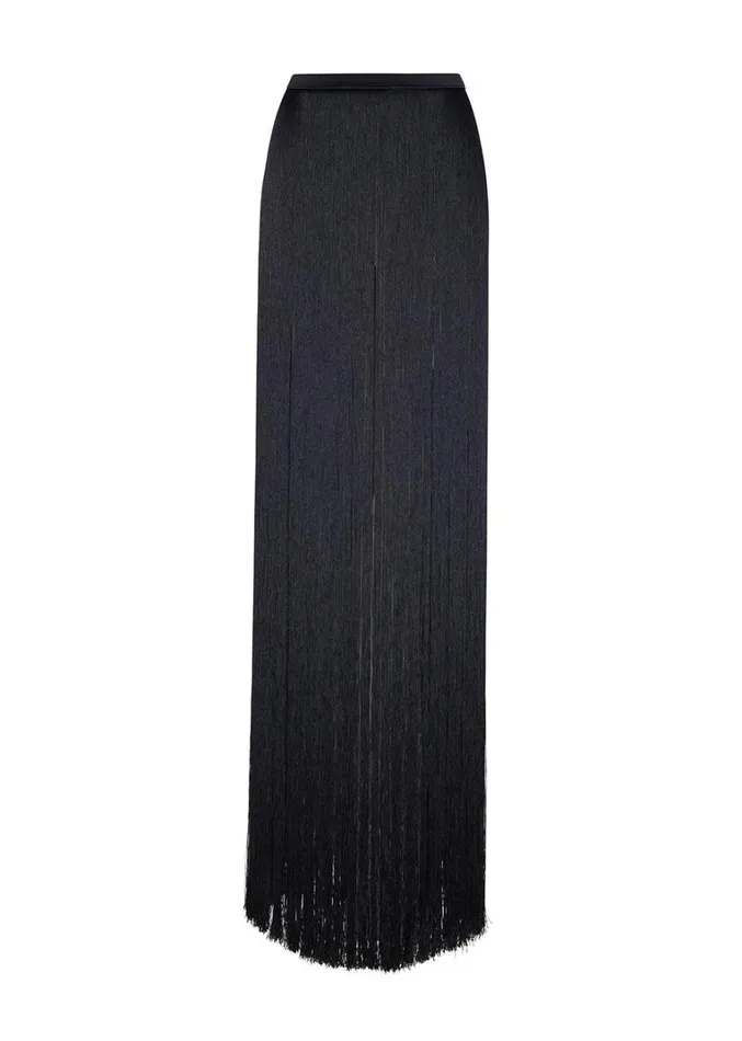 Adam Lippes Artemis Belt Black Fringe Womens Accessories