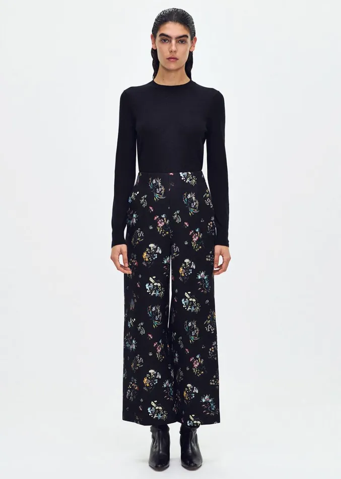 Adam Lippes Callen Pant Black Floral Womens Pants