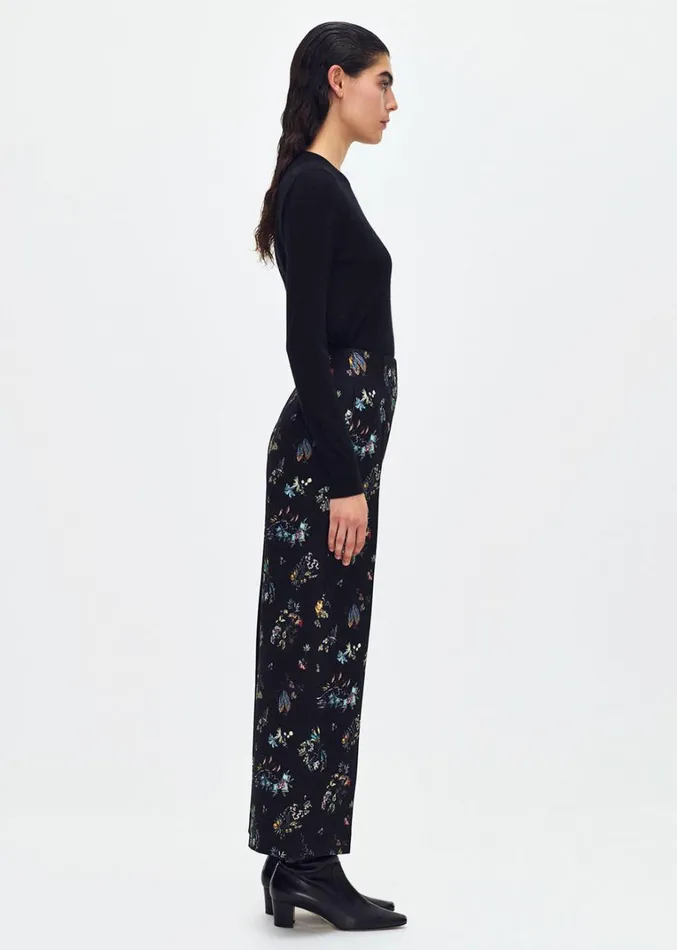 Adam Lippes Callen Pant Black Floral Womens Pants