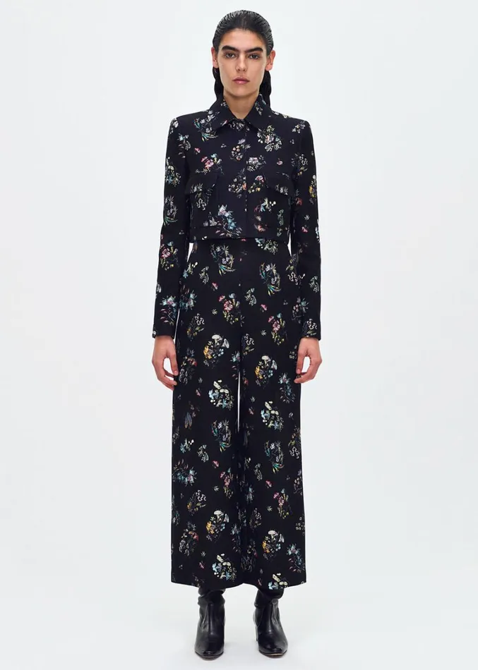 Adam Lippes Callen Pant Black Floral Womens Pants
