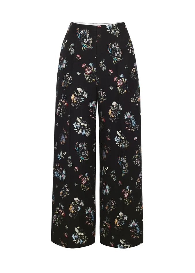 Adam Lippes Callen Pant Black Floral Womens Pants