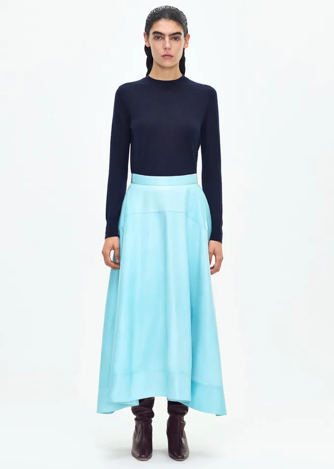 Adam Lippes Cody Skirt Aqua Womens Skirts