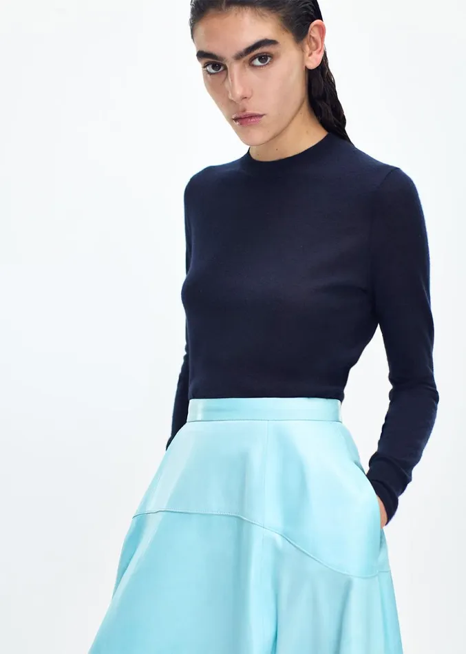 Adam Lippes Cody Skirt Aqua Womens Skirts