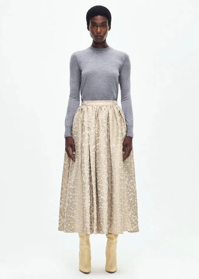 Adam Lippes Cosmina Skirt Pale Grey Multi Womens Skirts
