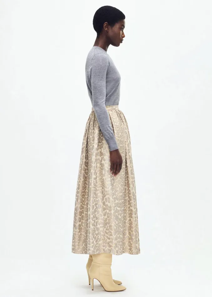 Adam Lippes Cosmina Skirt Pale Grey Multi Womens Skirts