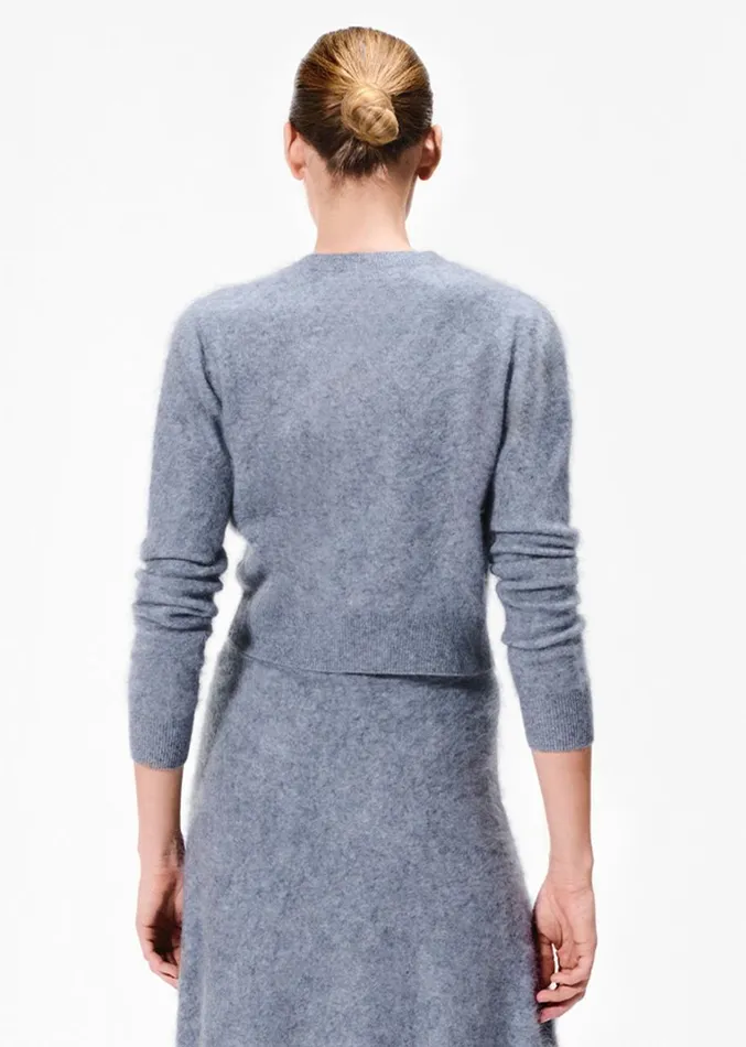 Adam Lippes Cruz Cardigan Heather Grey Womens Sweaters and Knitwear