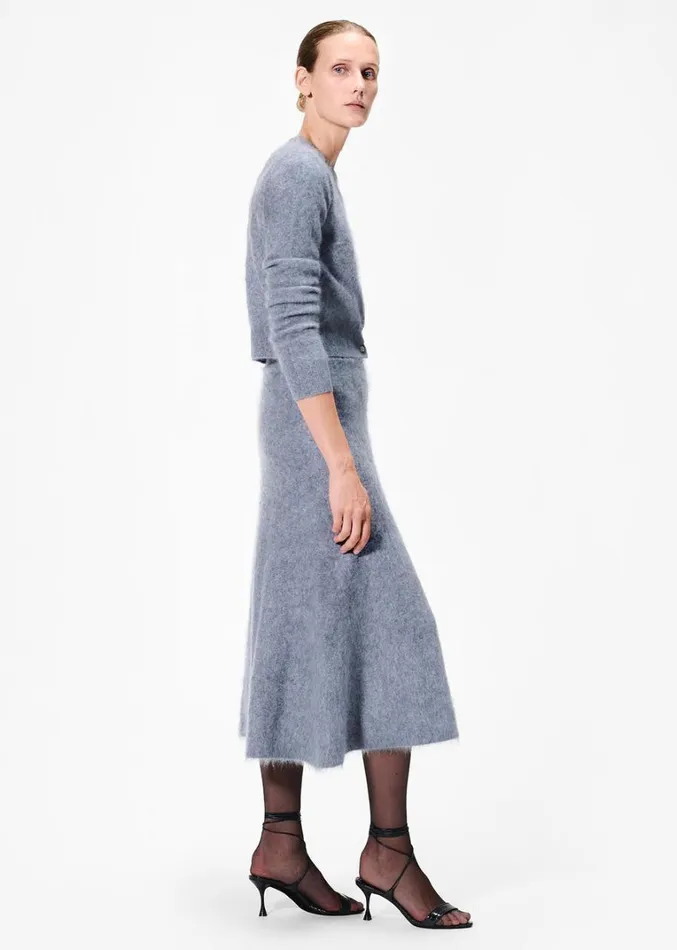 Adam Lippes Cruz Cardigan Heather Grey Womens Sweaters and Knitwear