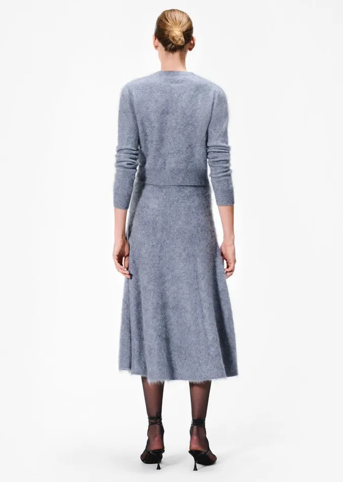 Adam Lippes Cruz Cardigan Heather Grey Womens Sweaters and Knitwear