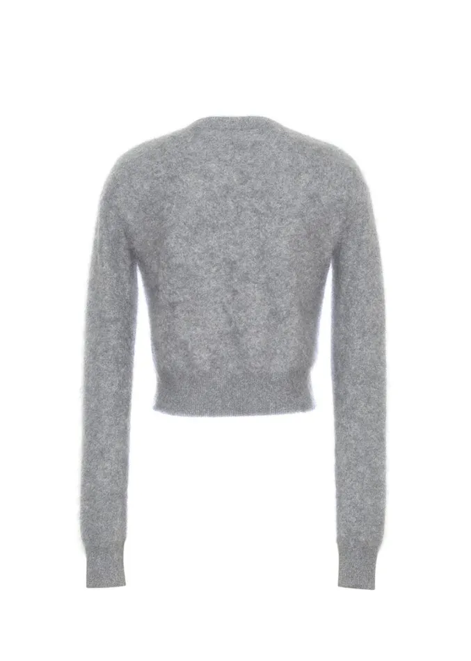 Adam Lippes Cruz Cardigan Heather Grey Womens Sweaters and Knitwear