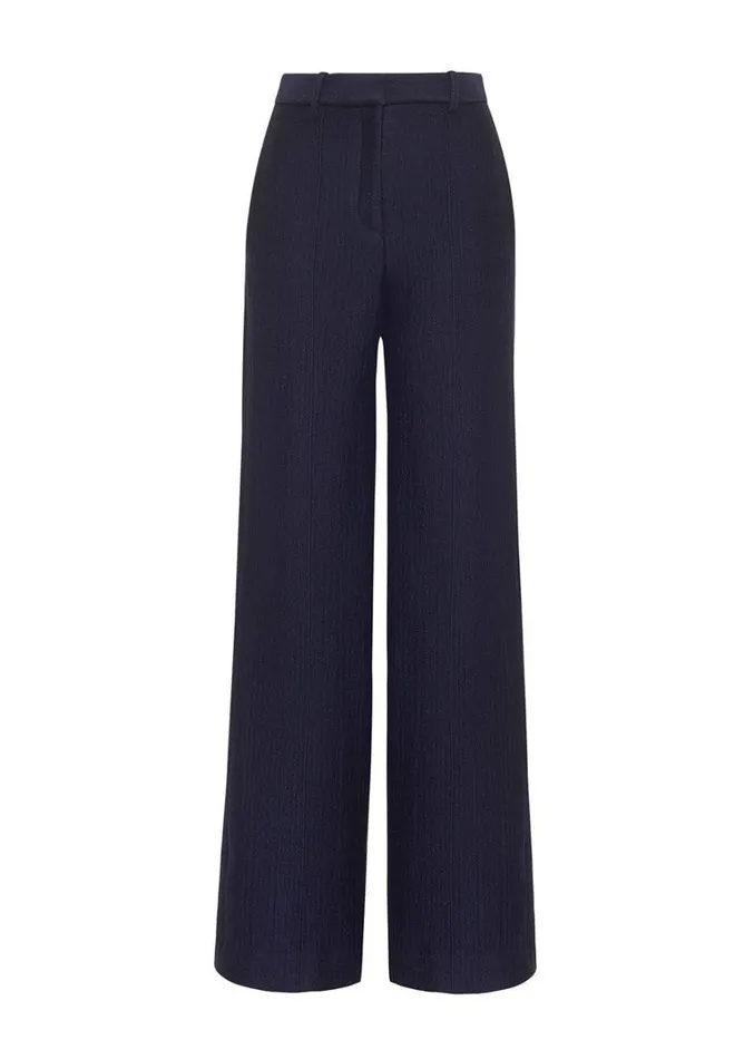 Adam Lippes Full Leg Trouser Navy Womens Pants