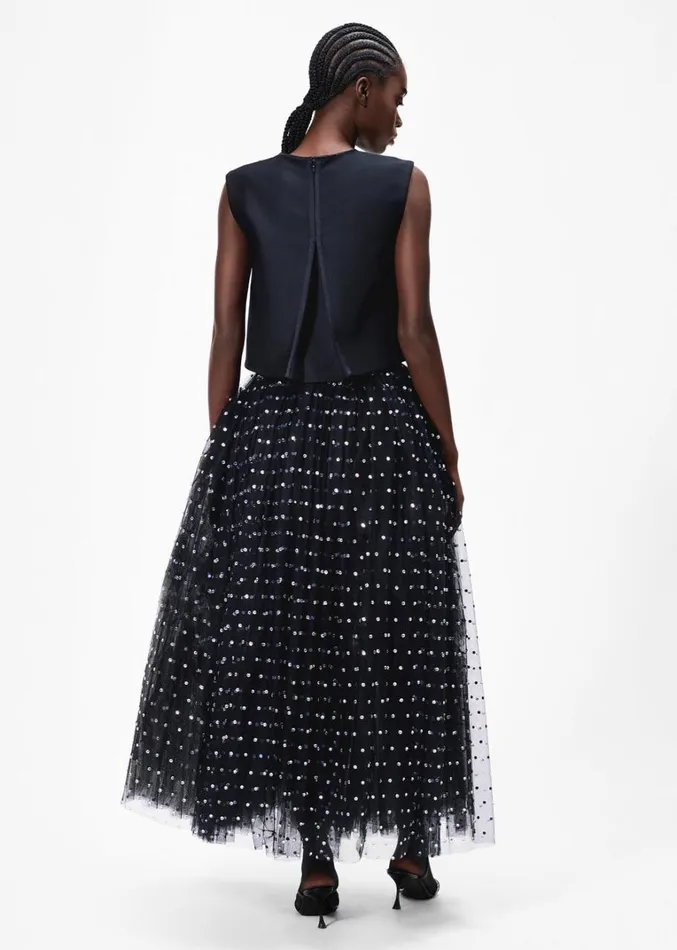 Adam Lippes Fumee Skirt Black Crystal Womens Skirts