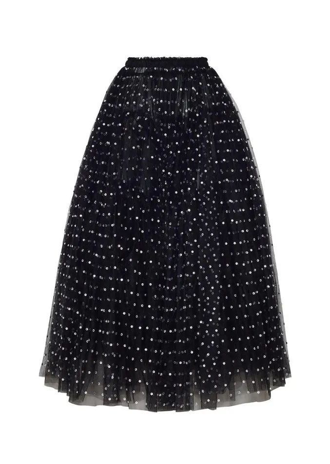 Adam Lippes Fumee Skirt Black Crystal Womens Skirts