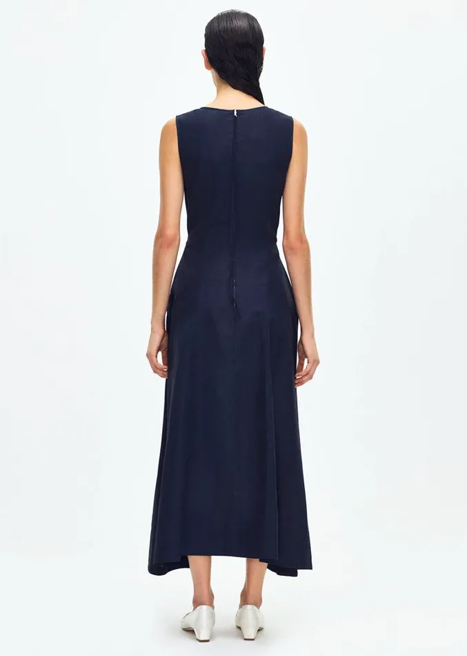Adam Lippes Harlow Dress Navy Womens Dresses