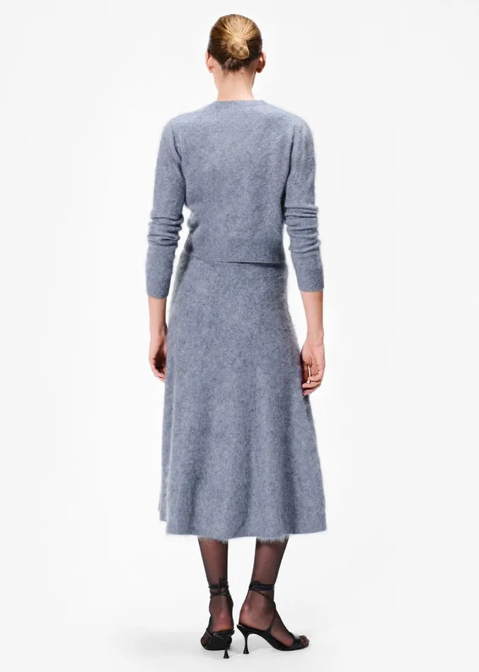 Adam Lippes Muriel Skirt Heather Grey Womens Sweaters and Knitwear