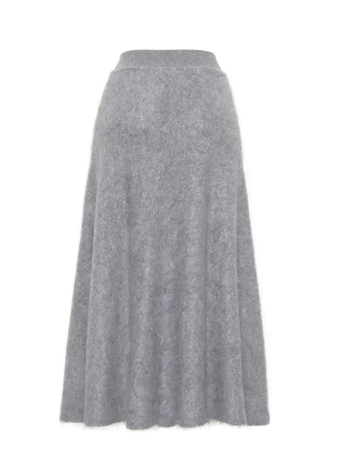 Adam Lippes Muriel Skirt Heather Grey Womens Sweaters and Knitwear