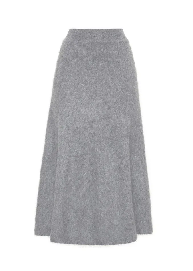 Adam Lippes Muriel Skirt Heather Grey Womens Sweaters and Knitwear