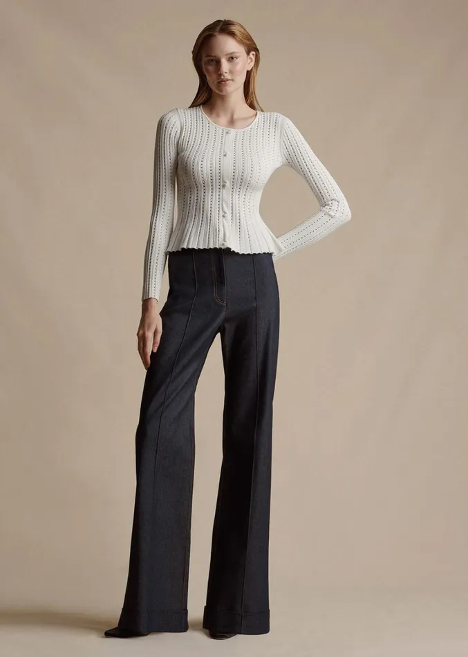 Adam Lippes Pantaln Deeda En Denim Aclarado Oscuro ndigo Womens Pants