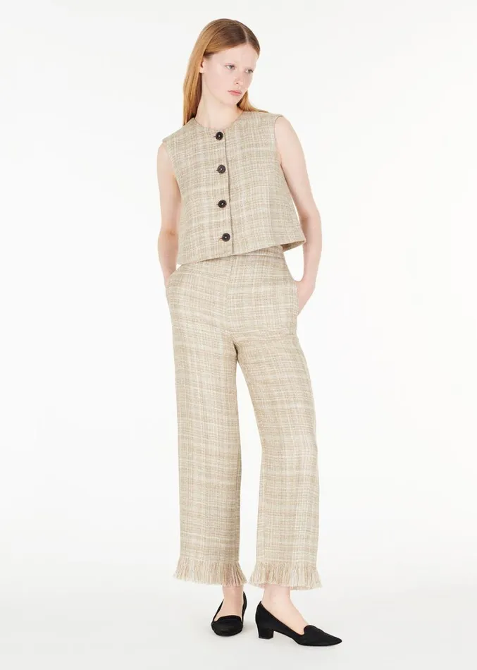 Adam Lippes Sutton Pant Khaki Multi Womens Pants