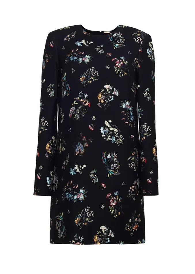 Adam Lippes Tilley Dress Black Floral Womens Dresses