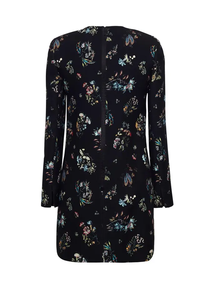 Adam Lippes Tilley Dress Black Floral Womens Dresses