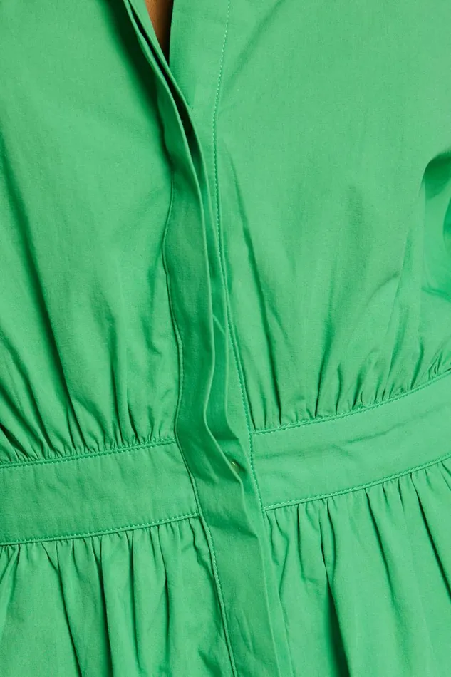 Adanny Mini Dress 8211 Long Puff Sleeve Shirt Dress In Green Women Showpo Dresses