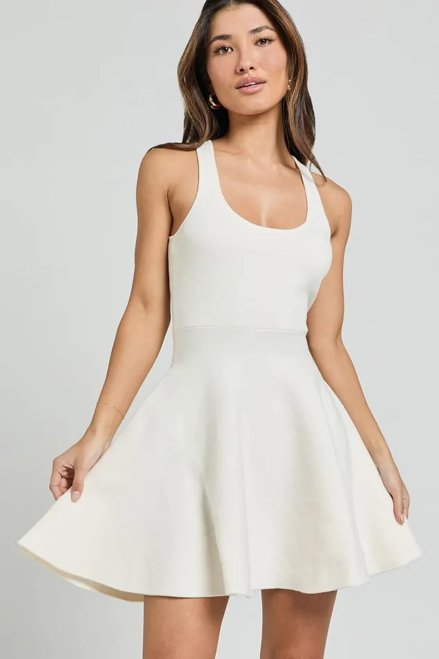 Addison Mini Dress 8211 Recycled Polyester Knitted Scoop Neck Dress In Ivory Women Showpo Dresses Addison Mini Dress 8211 Recycled Polyester Knitted Scoop Neck Dress In Ivory Women Showpo Dresses