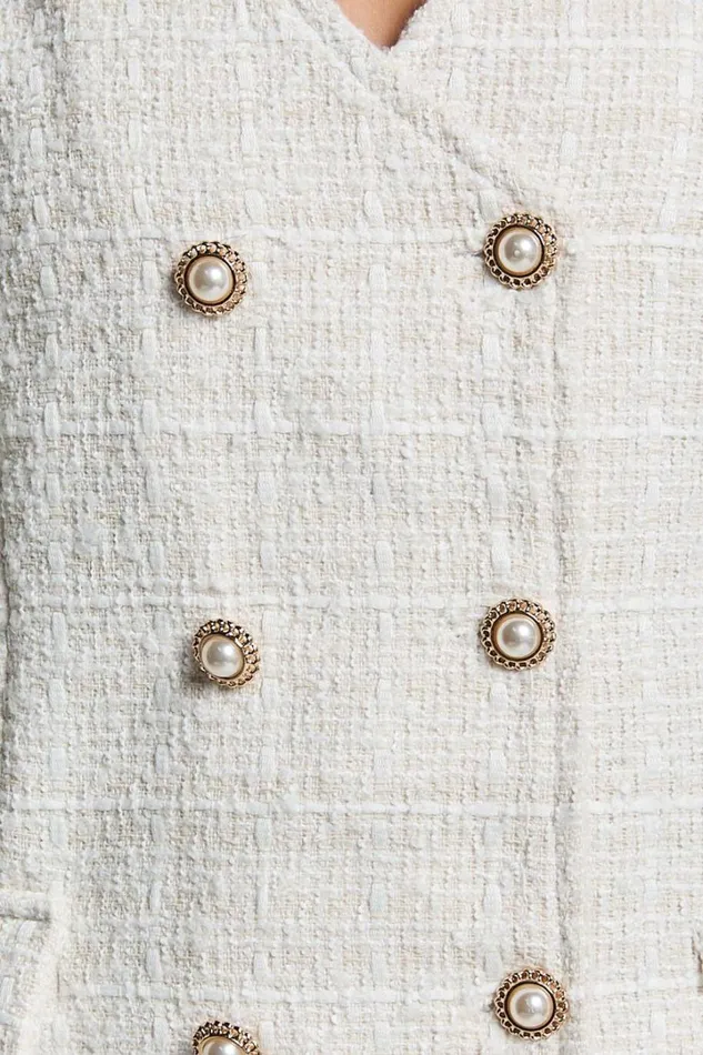 Adriana Mini Dress 8211 Sleeveless V Neck Boucle Dress In Cream Women Showpo Dresses