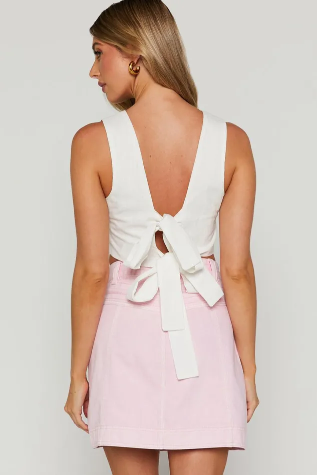 Aeza Mini Skirt 8211 Button Fly Denim Skirt In Pink Women Showpo Denim