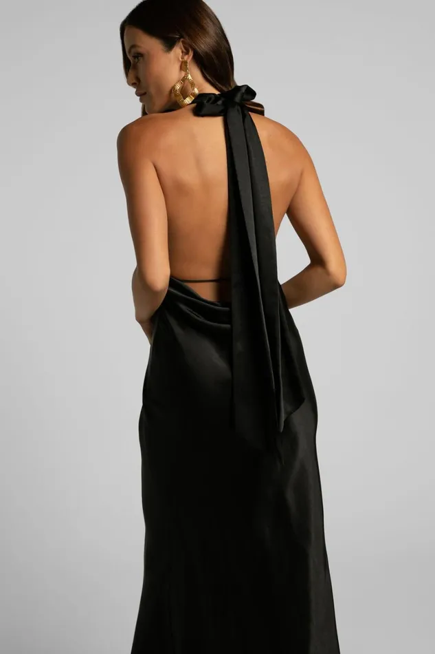 Aiyana Midi Dress 8211 Halter Neck Satin Dress In Black Women Showpo Dresses Aiyana Midi Dress 8211 Halter Neck Satin Dress In Black Women Showpo Dresses