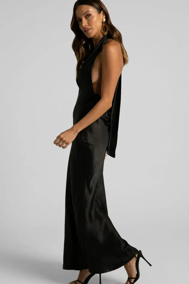 Aiyana Midi Dress 8211 Halter Neck Satin Dress In Black Women Showpo Dresses Aiyana Midi Dress 8211 Halter Neck Satin Dress In Black Women Showpo Dresses