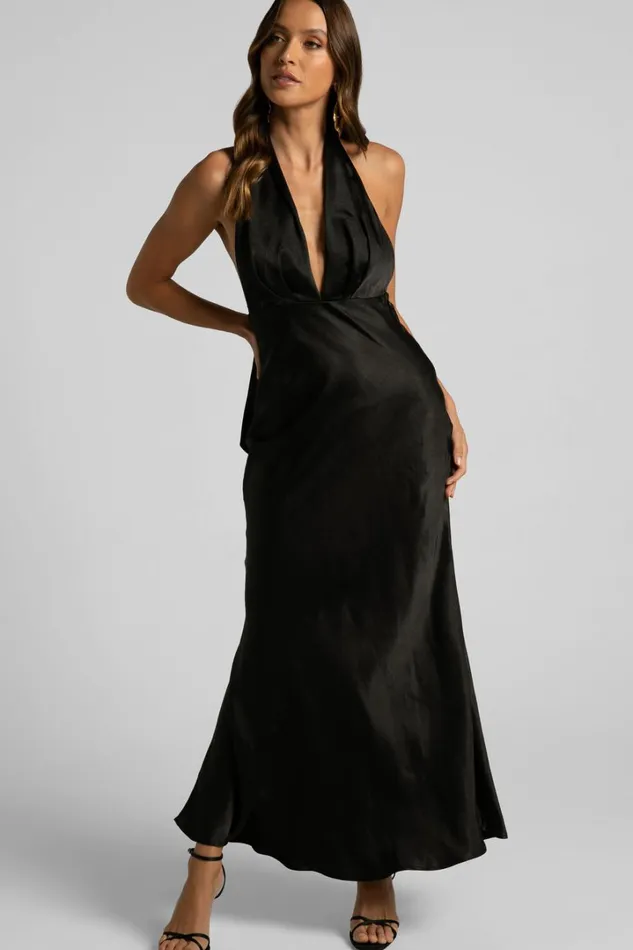 Aiyana Midi Dress 8211 Halter Neck Satin Dress In Black Women Showpo Dresses Aiyana Midi Dress 8211 Halter Neck Satin Dress In Black Women Showpo Dresses