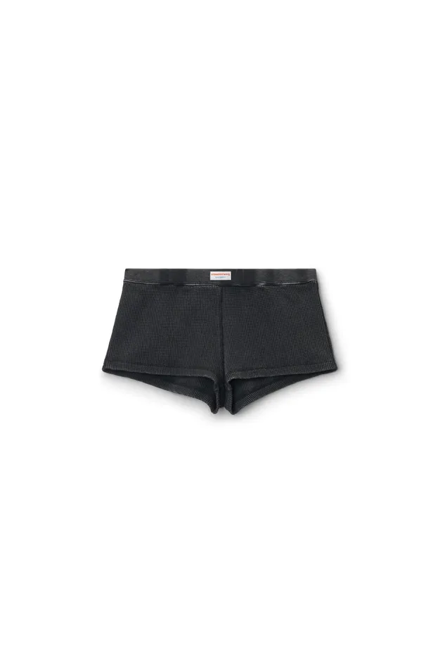 Alexander Wang Bodywear Boy Short In WaffleKnit Cotton Stretch