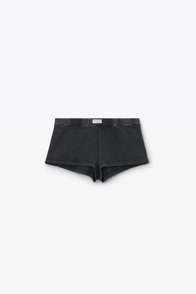 Alexander Wang Bodywear Boy Short In WaffleKnit Cotton Stretch