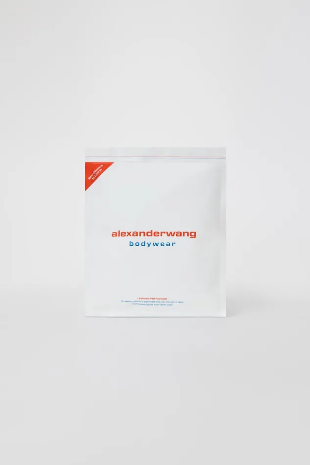 Alexander Wang Bodywear Boy Short In WaffleKnit Cotton Stretch