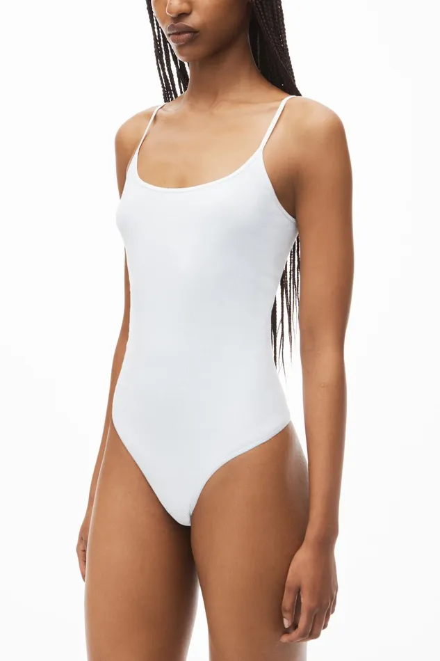 Alexander Wang Bodywear Cami Bodysuit In Ribbed Knit